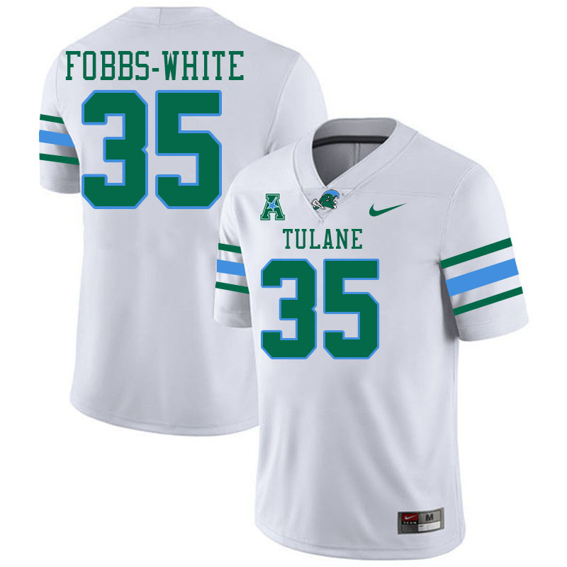 #35 Matthew Fobbs-White Tulane Green Wave Jersey College Football Uniforms,Apparels Stitched-White